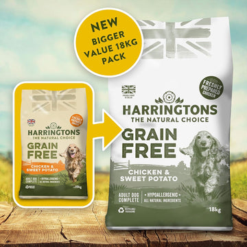 Harringtons Complete Grain Free Hypoallergenic Chicken & Sweet Potato Dry Dog Food 18kg - Made with All Natural Ingredients?GFHYPC-18