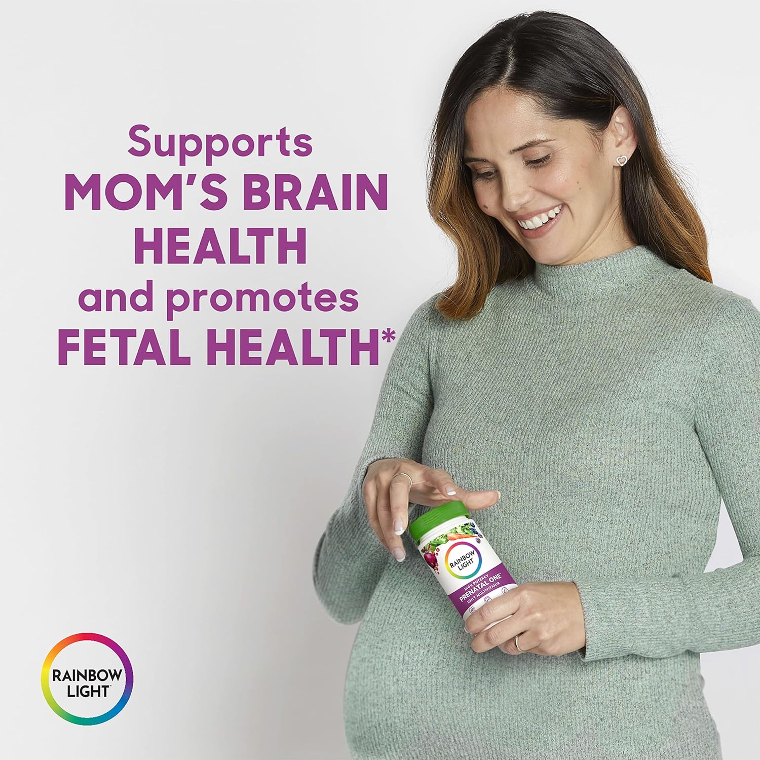 Rainbow Light High-Potency Prenatal One Multivitamin, Prenatal Health Multivitamin Supports Mom's Health and Baby's Development, With Vitamin C, Vegan, 90 Count : Health & Household