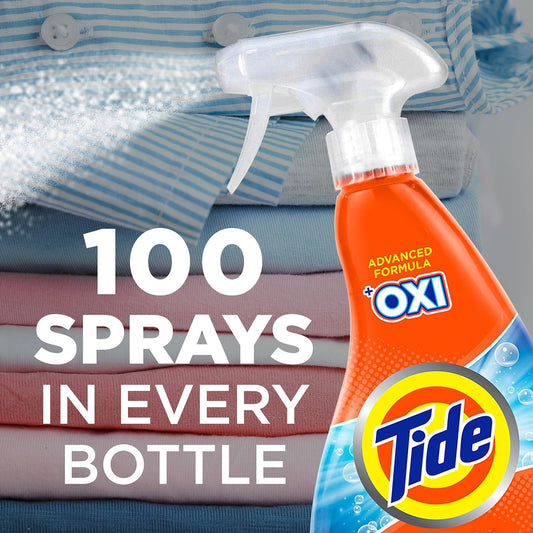 Tide Laundry Stain Remover with Oxi, Rescue Clothes, Upholstery, Carpet and more from Tough Stains, Stain Treater, Travel Essential Spray, 3 Oz (Pack of 2)
