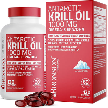 Bronson Antarctic Krill Oil 1000 mg with Omega-3s EPA, DHA, Astaxanthi