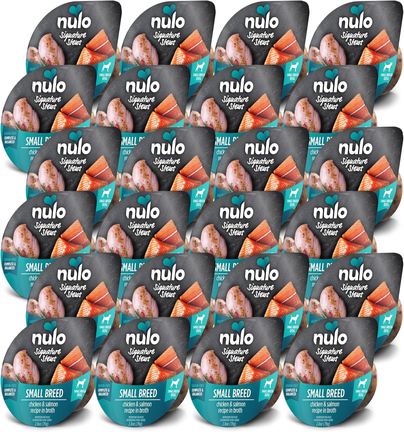 Nulo Small Breed Dog Signature Stew Chicken & Salmon In Broth, 24 X 2.8 Oz Cup