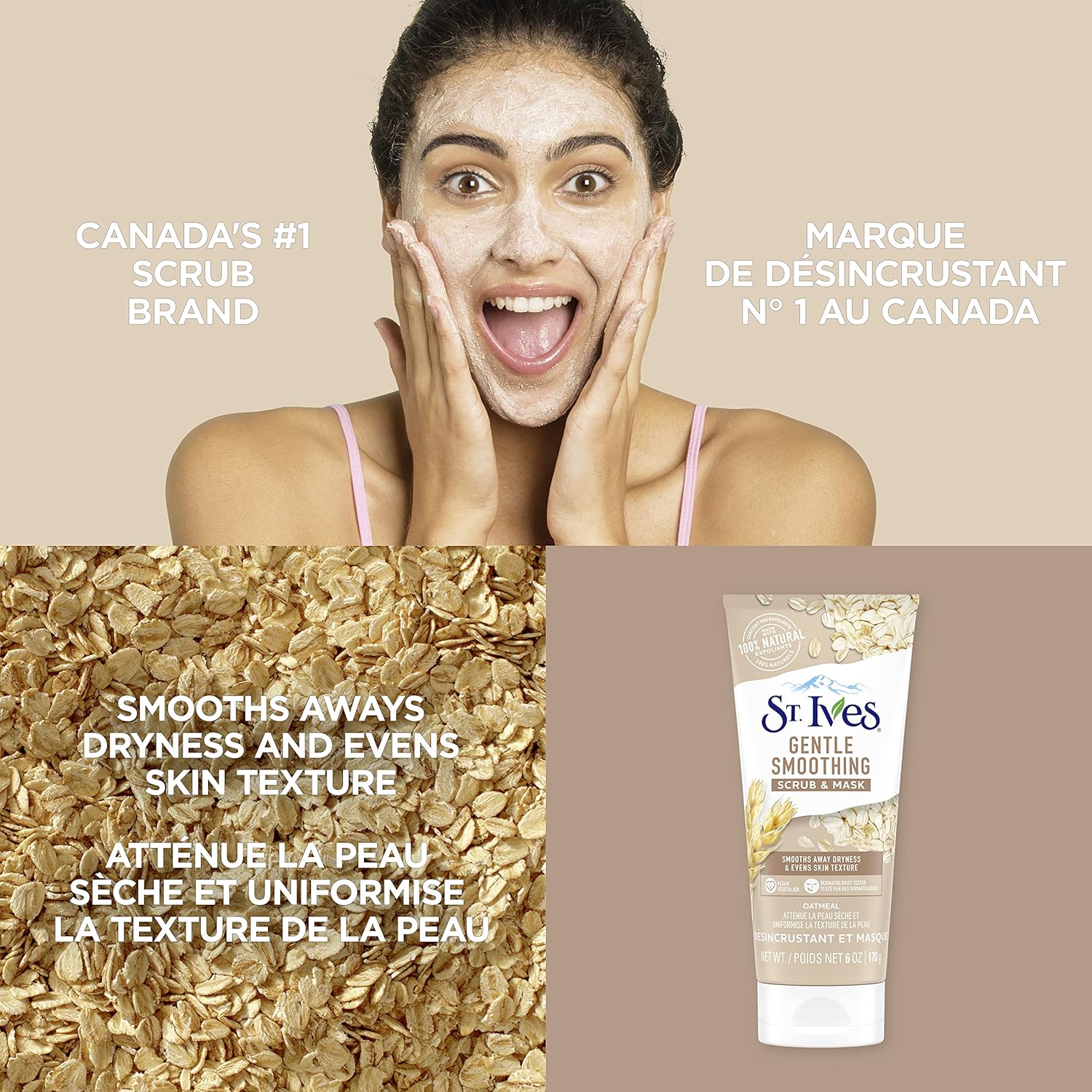 St. Ives Gentle Smoothing Oatmeal Facial Scrub & Mask 170G : Beauty & Personal Care