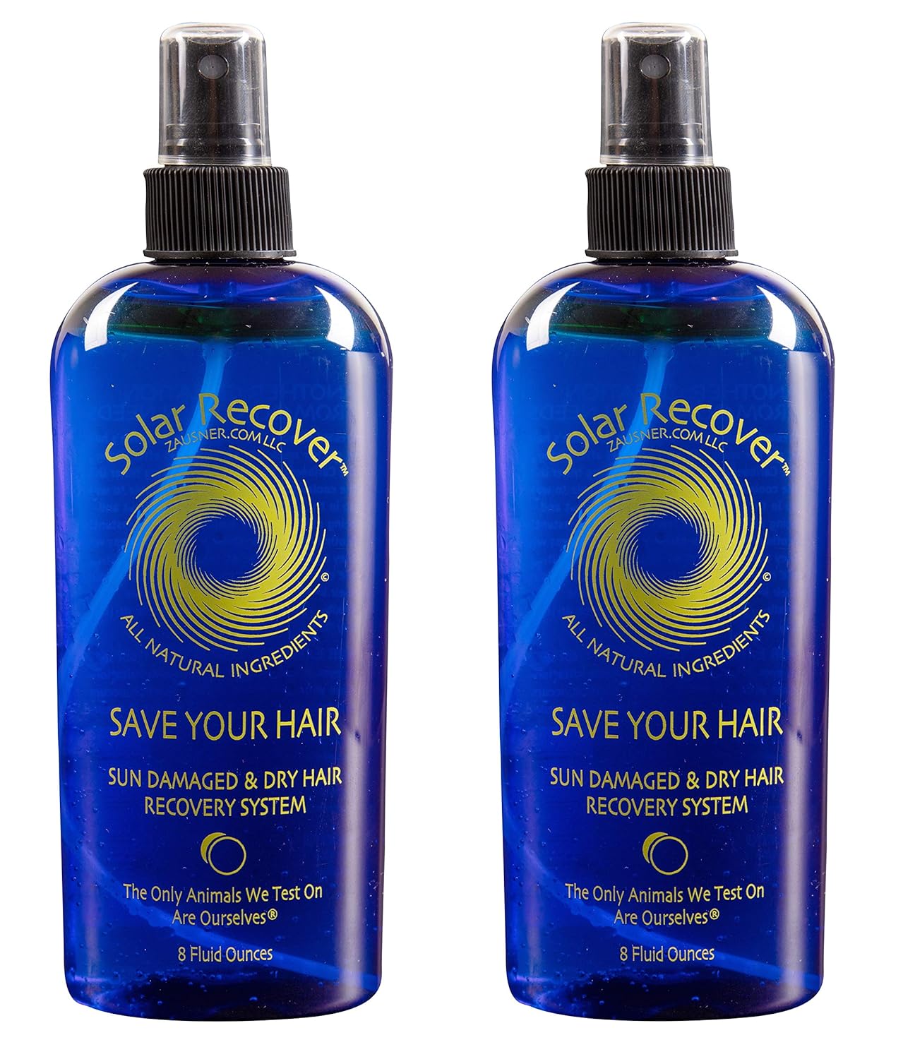 Solar Recover All Natural Hair Moisturizing and Detangler Spray for Sun Damaged Hair (2 pack) - Leave-In Conditioner to Hydrate Your Hair - Save Your Hair