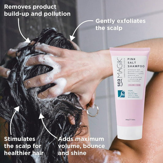 Pink Salt Shampoo With Mineral-Rich Himalayan And Dead Sea Salt Granules 7.05 Oz/ 200G