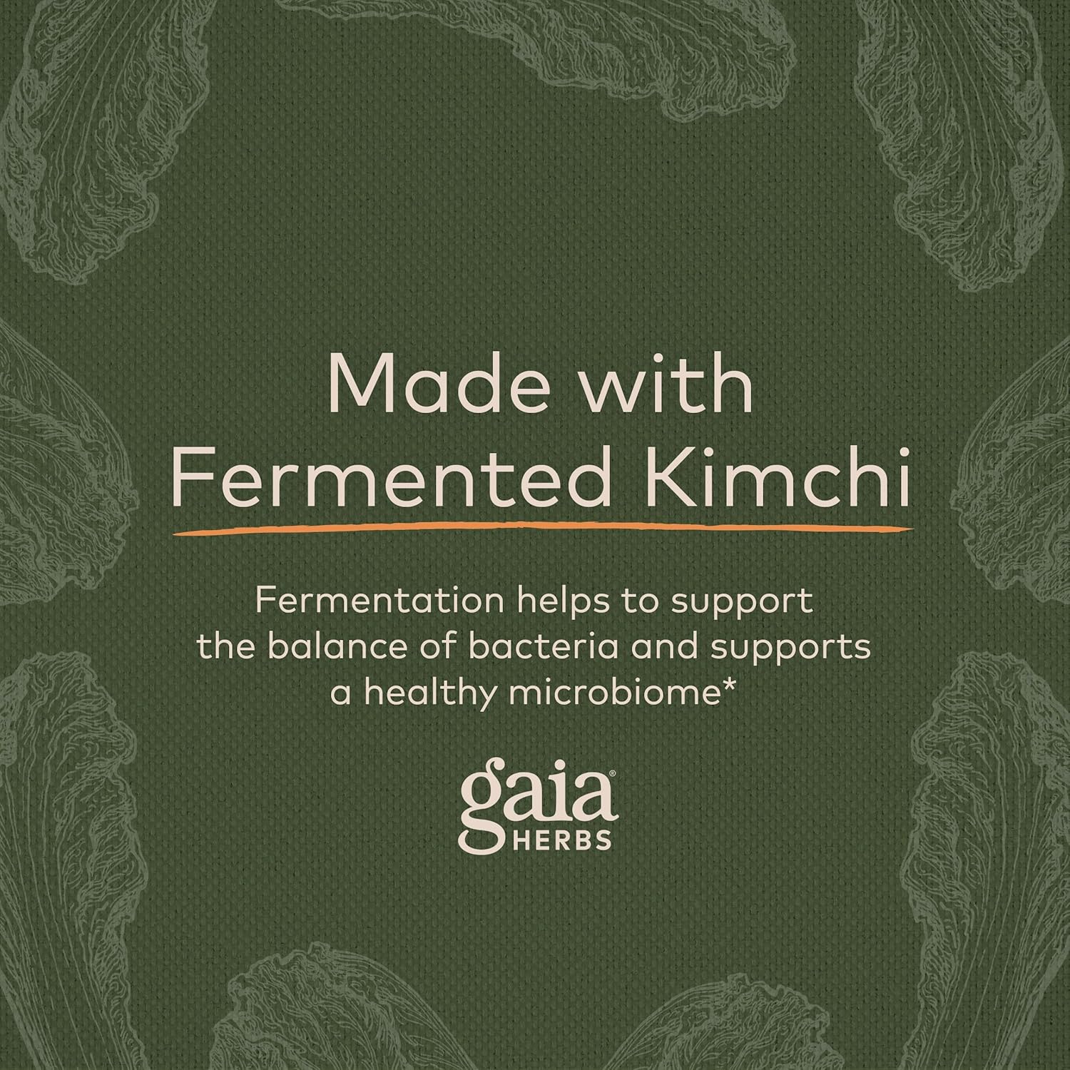 Gaia Herbs Kimchi Postbiotic - Natural Digestive Supplement for Gut Health - Made with Organic Fermented Kimchi - Free from Dairy, Soy & Gluten - 60 Vegan Capsules (30 Servings) : Health & Household
