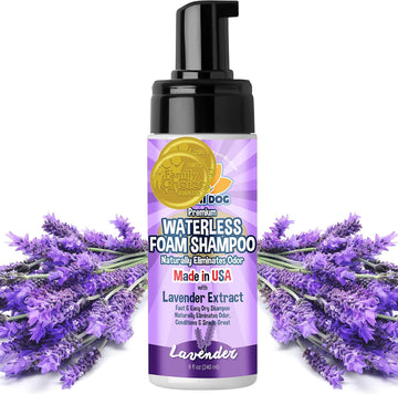 Bodhi Dog Waterless Foaming Shampoo | Natural Pet Shampoo For Dogs & Cats | Waterless Dry Shampoo For Bathless Cleaning | No Rinse Required | Made In Usa (Lavender, 8Oz)