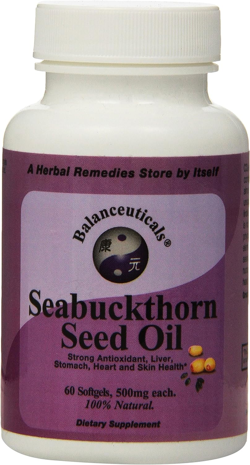 Balanceuticals Seabuckthorn Seed Oil, 500 mg Dietary Supplement Softgels, 60-Count Bottle