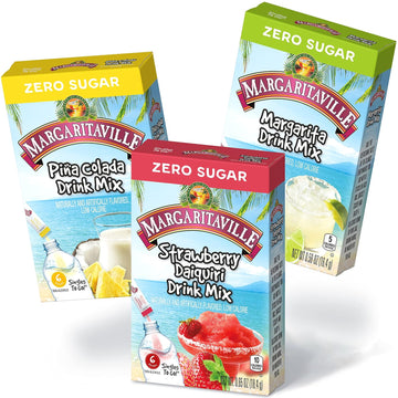 Margaritaville Singles To Go Drink Mix Ultimate Summer Variety Pack, 1 Strawberry Daiquiri, 1 Pina Colada, 1 Margarita, 1 Ct