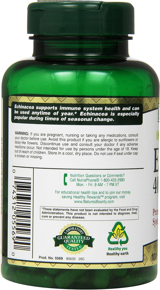 Nature'S Bounty Echinacea 400 Mg., 100 Capsules