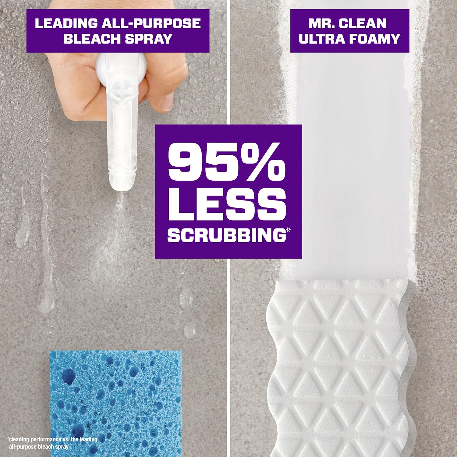 Mr. Clean Magic Eraser Ultra Foamy Multi Purpose Cleaner, Foaming Magic Eraser Sponge Multi Surface Cleaner, 5ct : Health & Household