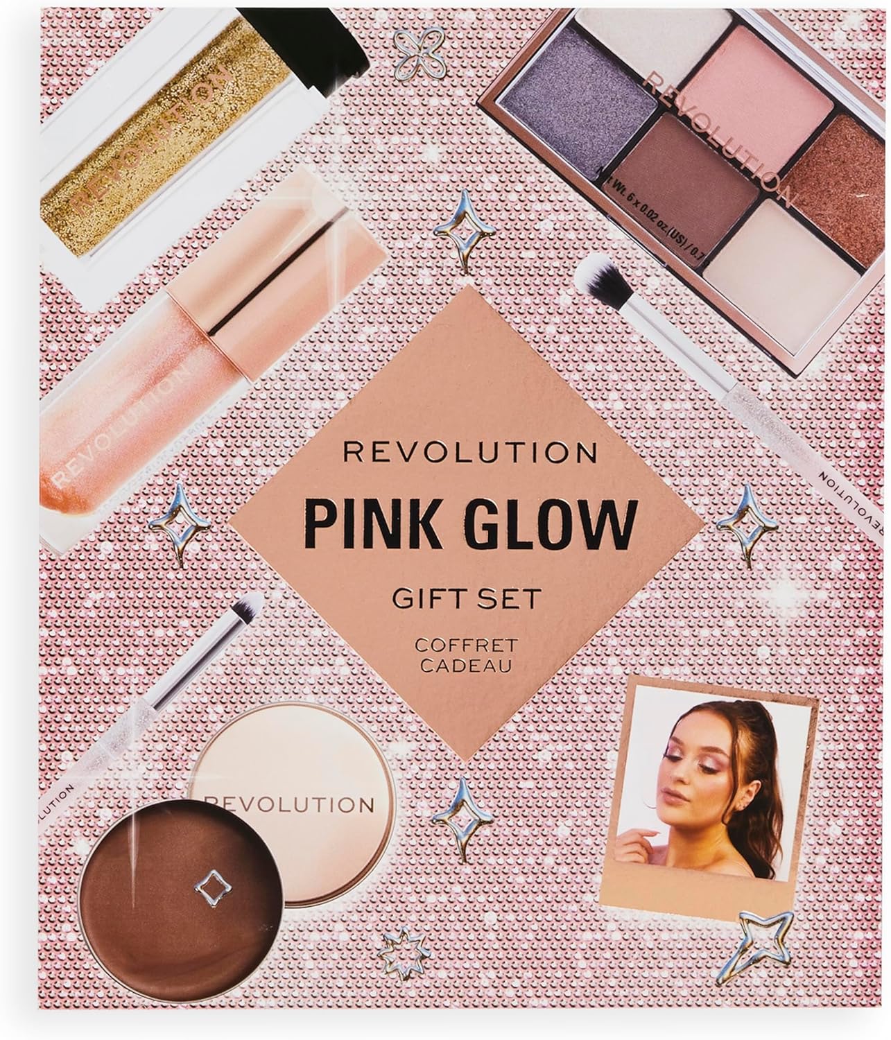 Revolution Beauty Pink Glow Get The Look Makeup Gift Set, 6-Piece Gift Set with Eye Brushes, Balm, Eyeshadow, Lip Shimmer, & Body Glitter, Cruelty-Free : Amazon.co.uk: Beauty