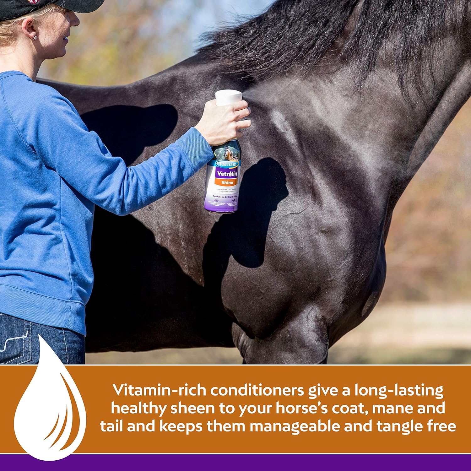 Farnam Vetrolin Shine Coat Conditioner & Shine Spray for Horses & Dogs 32 Ounces : Everything Else