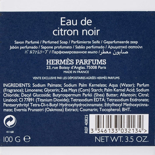 Hermes Eau De Citron Noir Perfumed Soap, 100 G, Lemon