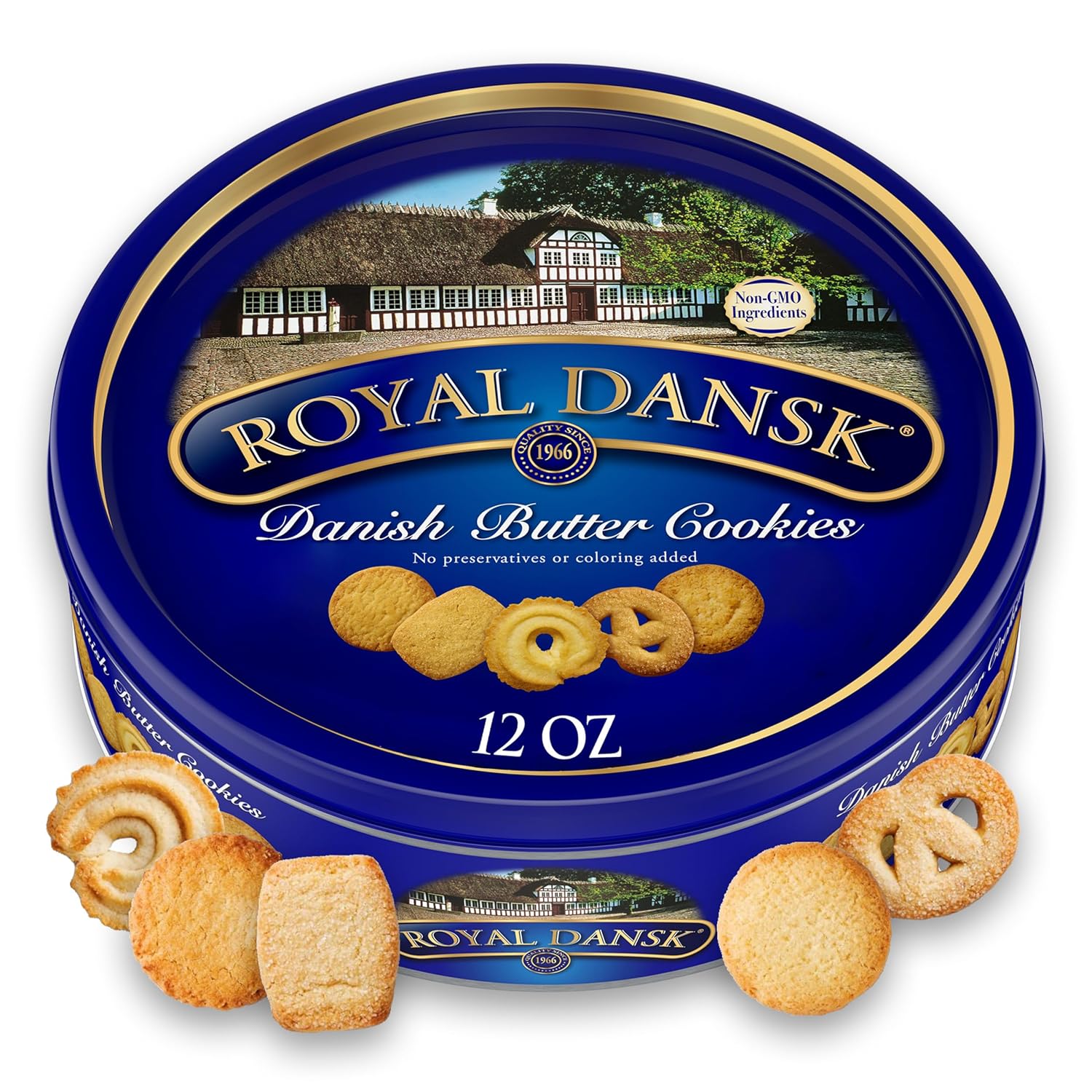 Royal Dansk Danish Butter Cookies, 48Oz Exclusive Tin, Traditional Assortment, Made With Real Butter, Perfect For Sharing With Recyclable Tin