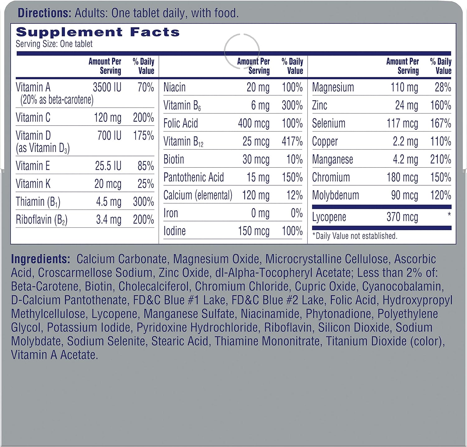 One A Day Men's 50+ Healthy Advantage Multivitamin, 65 Count