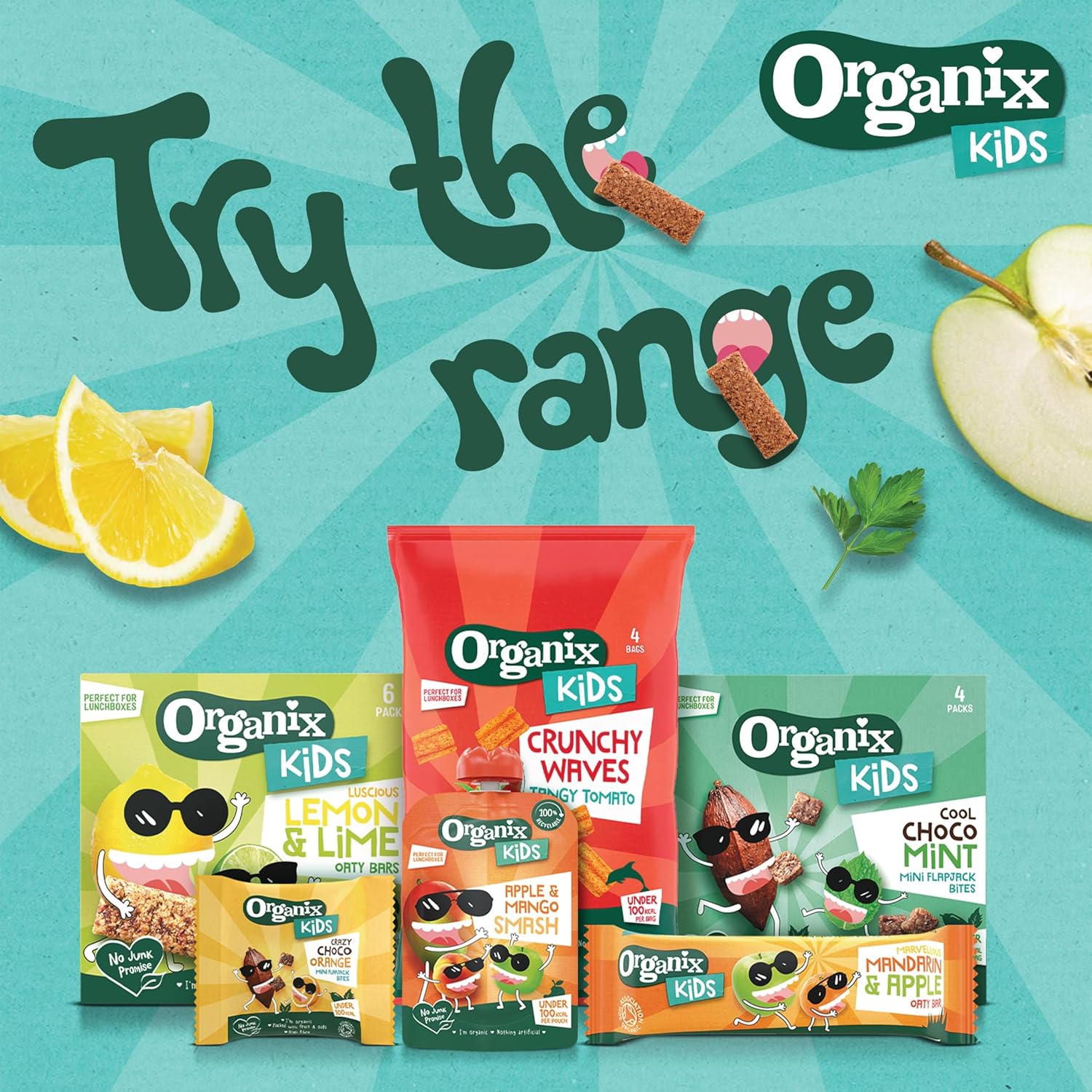 Organix KIDS Crazy Choco Orange Mini Flapjack Bites, 3+ Years, 4 x 23 g Bags Per Box (4 Boxes Total) : Amazon.co.uk: Grocery