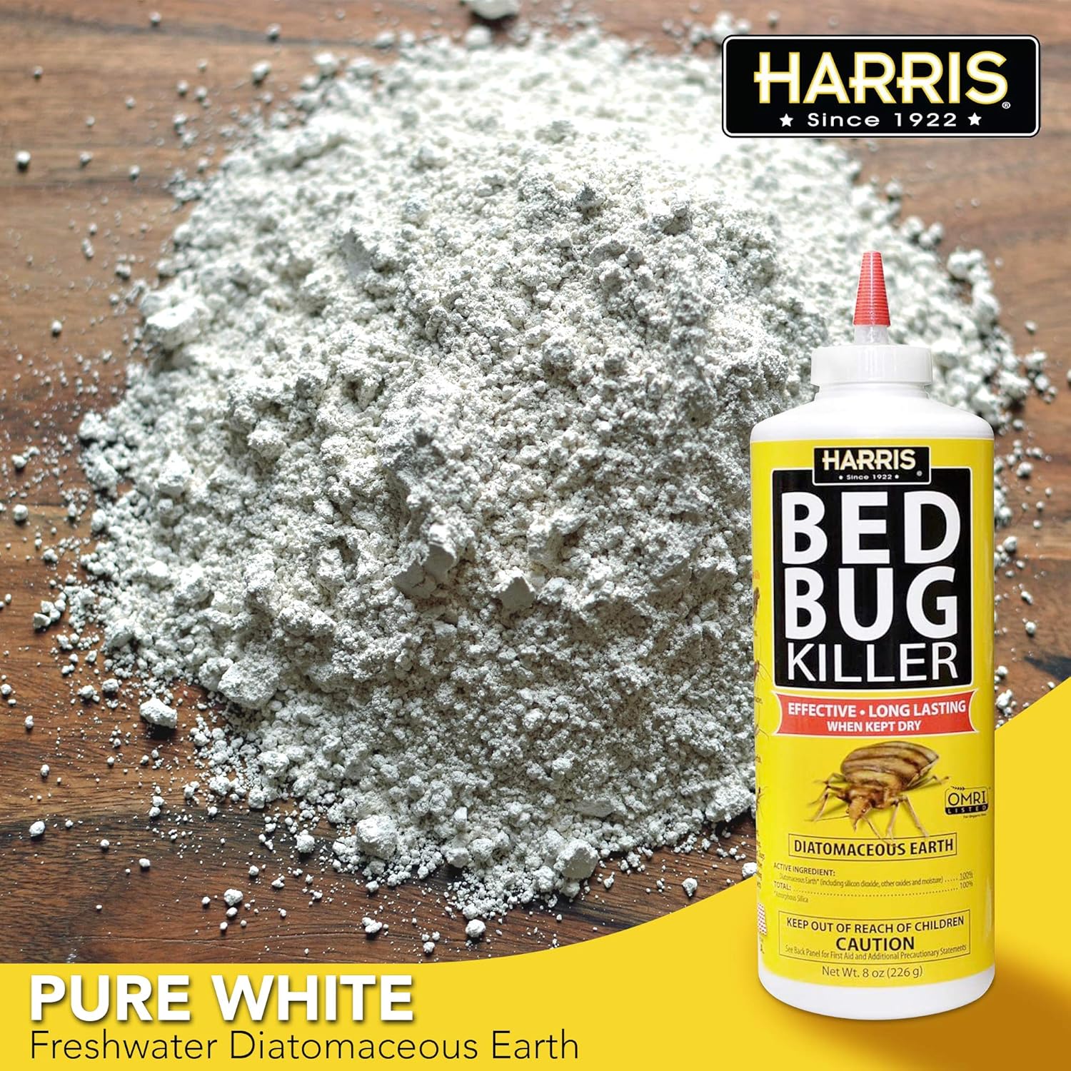 Harris Bed Bug & Insects Killer, Diatomaceous Earth Powder, 9Oz : Health & Household