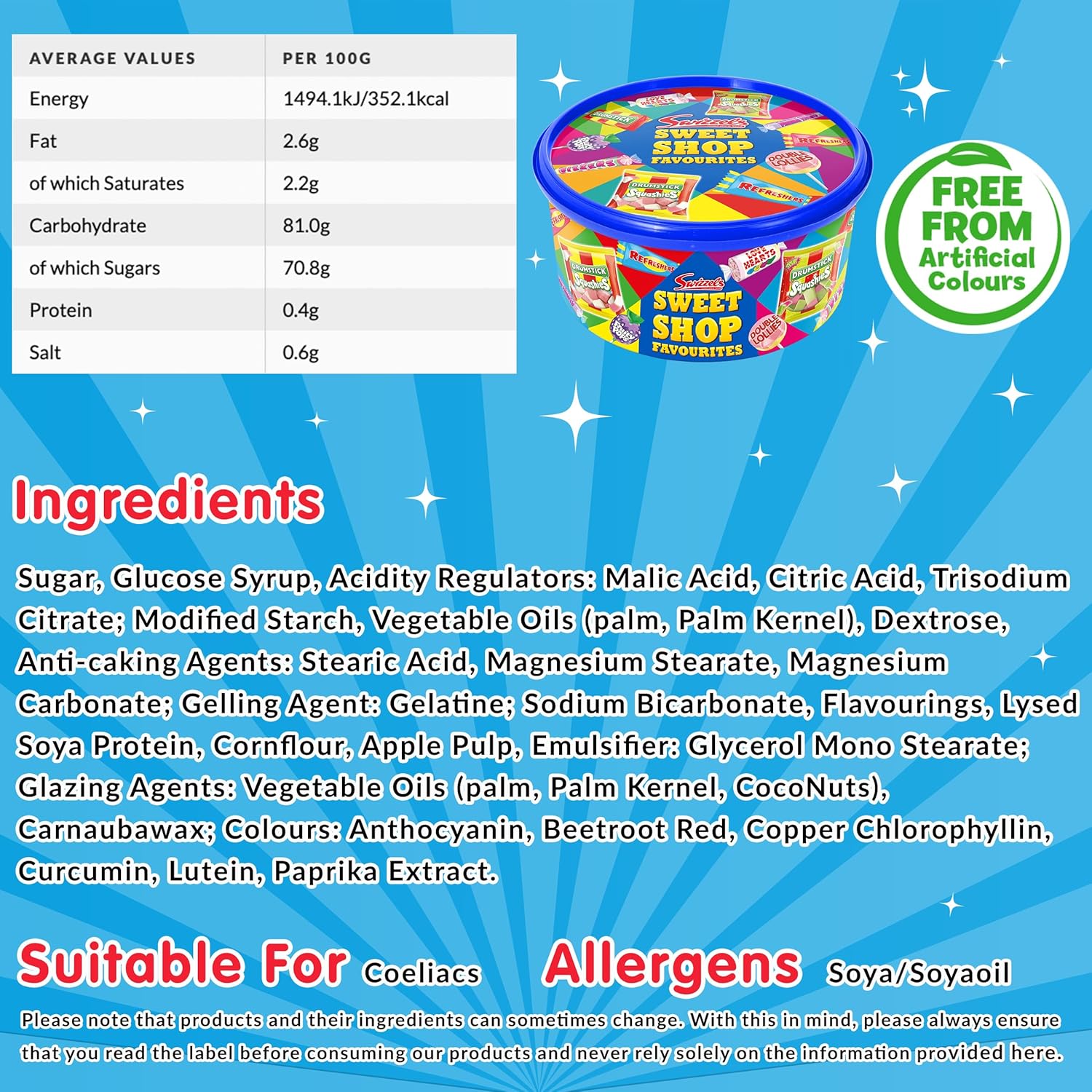 Swizzels Sweet Shop Favourites Tub 650g, White : Amazon.co.uk: Grocery