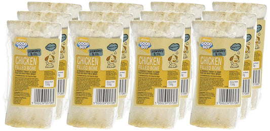 Good Boy - Chicken Filled Bone - Natural Dog Treats - Filled Bones For Dogs - 150 Grams - Long Lasting Dog Treats - Case Of 12