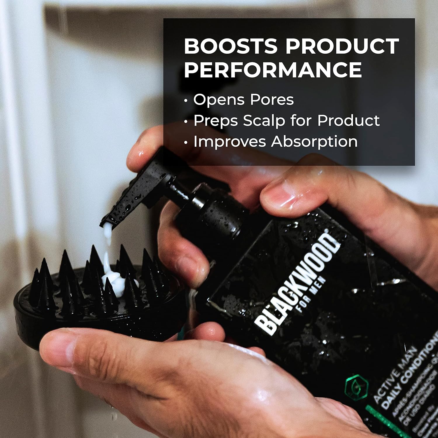Blackwood For Men Scalp Massager - Healthy Hair Growth Stimulator Brush For Cleansing & Relaxing While Showering - Reduce Dandruff Flakes & Inflammation - Wet & Dry Hair Brush With Wide Tooth Comb : Beauty & Personal Care
