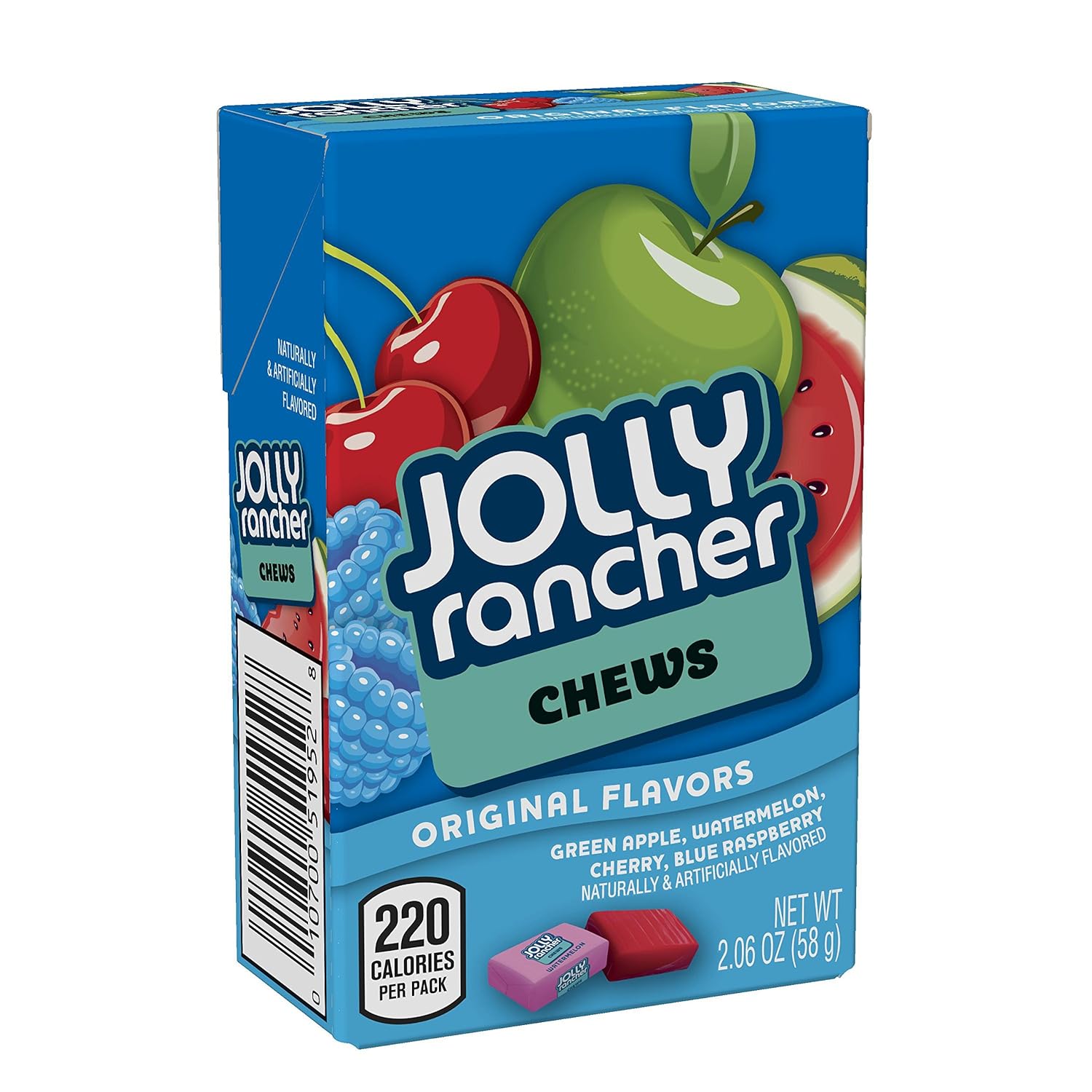 Jolly Rancher Chews Candy, Assorted Original Flavors (Cherry, Watermelon, Blue Raspberry, Green Apple), 2.06 Ounce Box (Pack Of 24 )