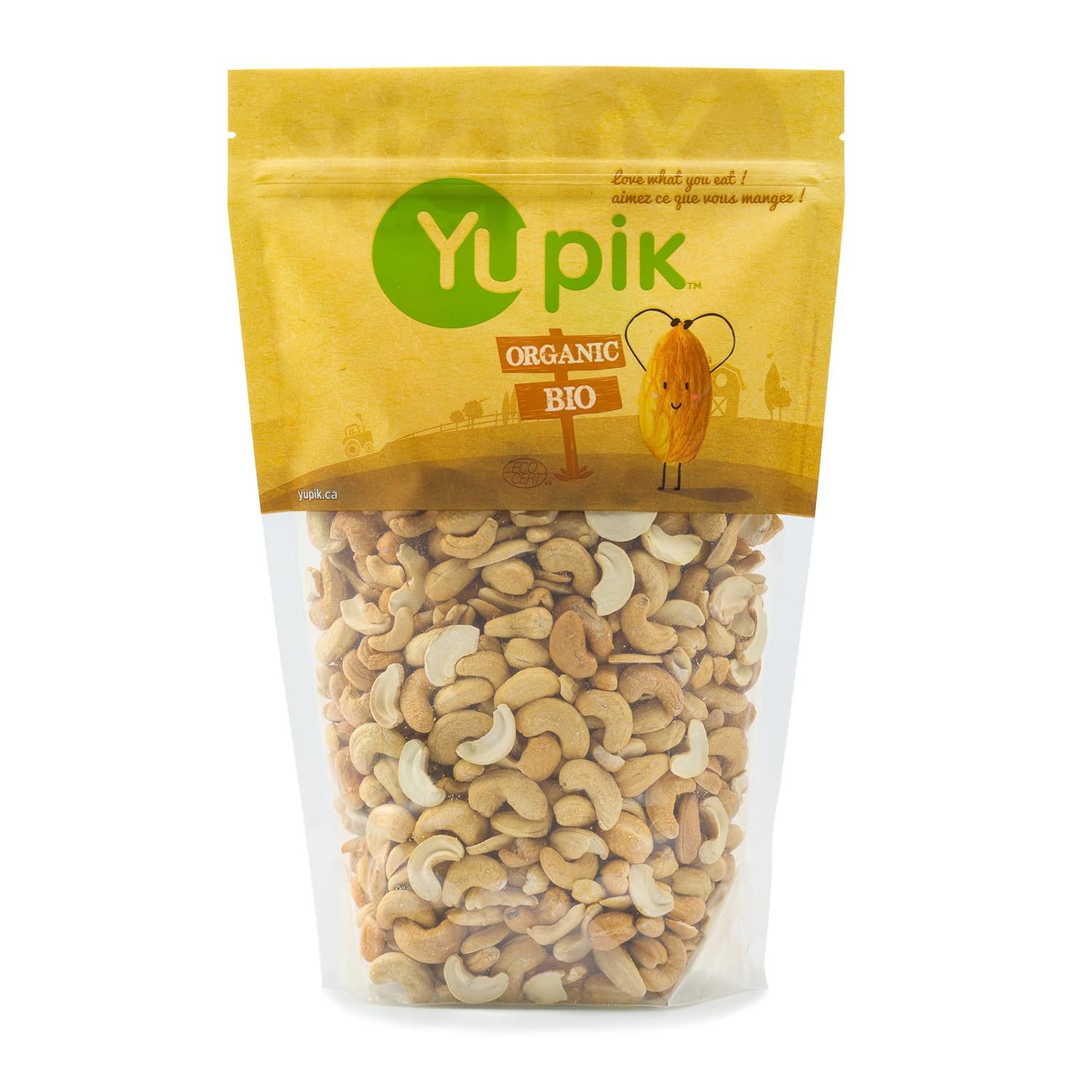 Yupik Organic Dry Roasted Cashews, 2.2 Lb, Kosher, Gluten-Free, Non-Gmo, Vegan, Crunchy Nuts, Unsalted, Lightly Roasted, Oil-Free, Source Of Protein & Iron, Nutritious, Healthy Snacks