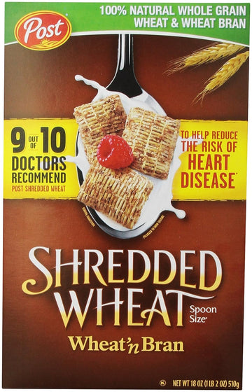 Post, Shredded Wheat, Wheat & Bran Cereal, 18 oz
