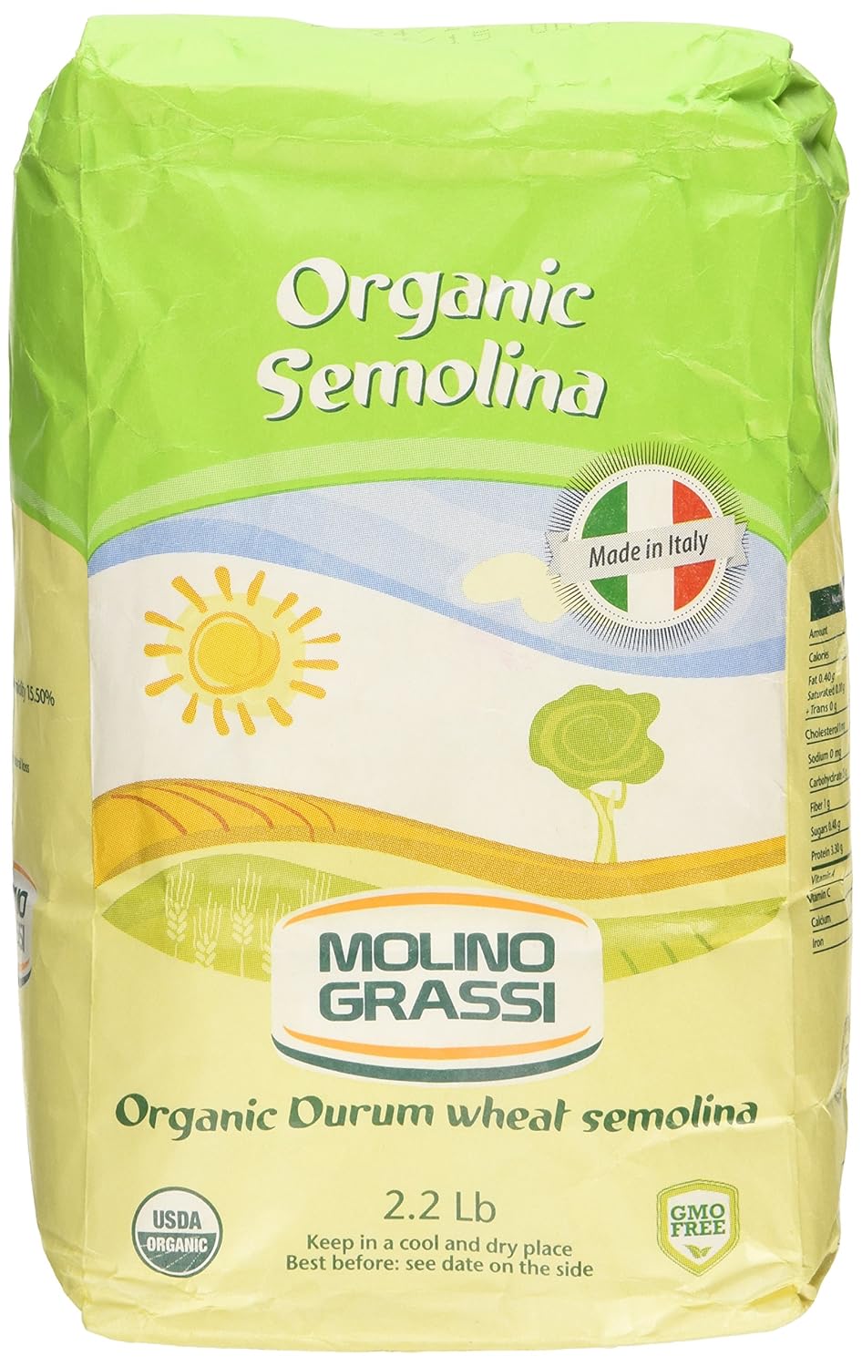 Molino Grassi Organic Italian Semolina Flour, 35.2 Oz