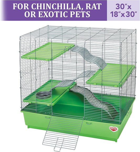 Kaytee My First Home Multi-Level Exotics Habitat For Pet Chinchillas, Rats, Degus, Sugar Gliders And Other Exotic Small Animals