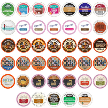 Crazy Cups Pod Variety Pack - Unique Flavors Of Chocolate, Vanilla, Caramel, Coffee Capsules, Flavored Coffee, 40 Count