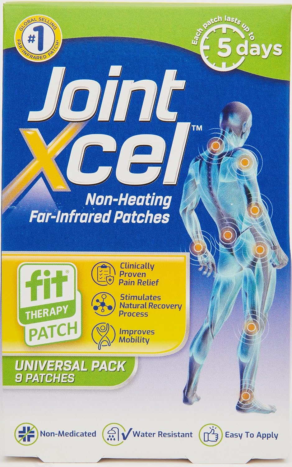 Jointxcel™ Universal Non-Medicated Heat-Free Pain Relief Patches - 9 Patches - Up To 45 Days Supply
