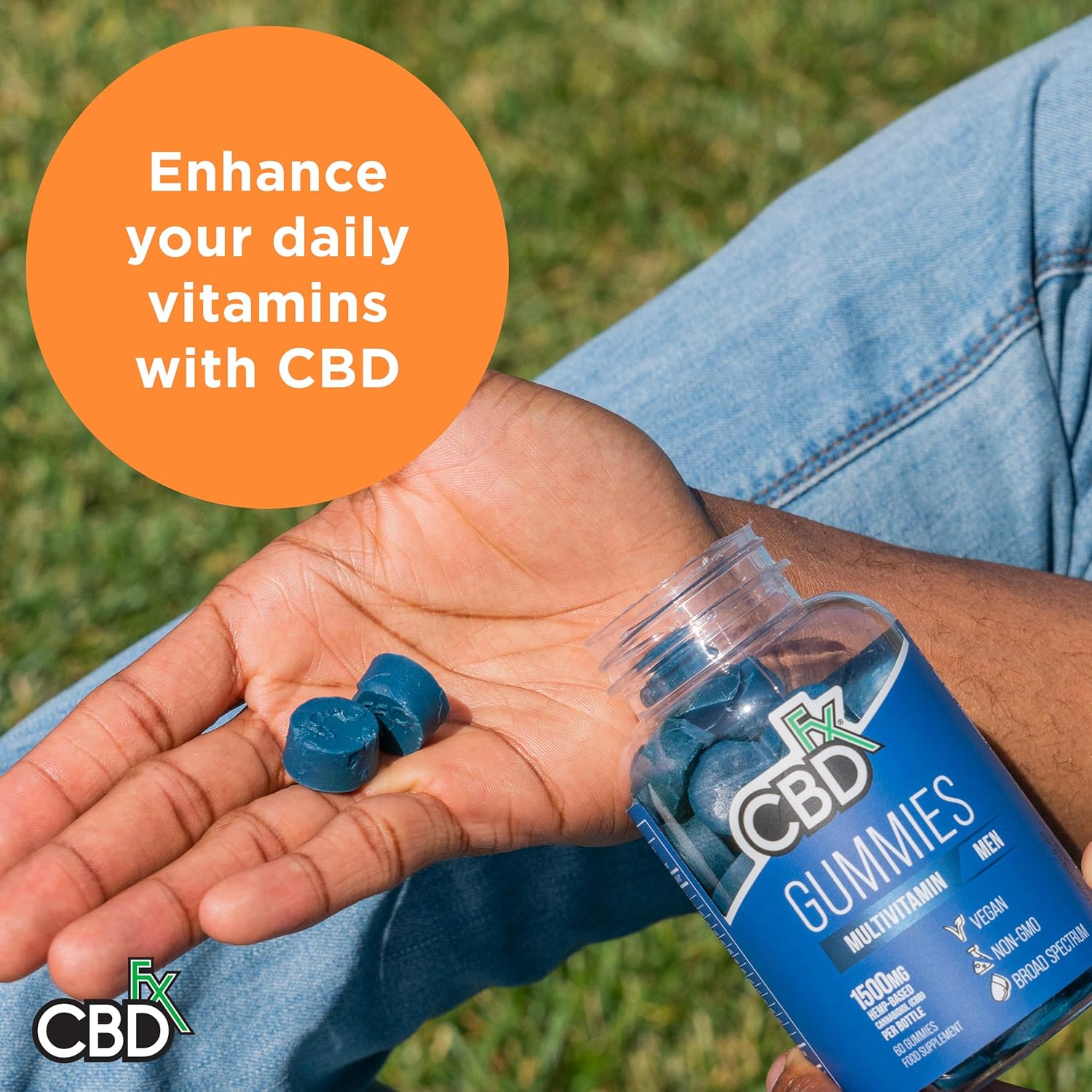 CBDfx 1500mg CBD High Strength Men's Multivitamin Gummies, Vitamins A, C, D3, E, B6, B12, Zinc, Biotin, Iodine, 60 Gummies (30 Days) : Amazon.co.uk: Health & Personal Care