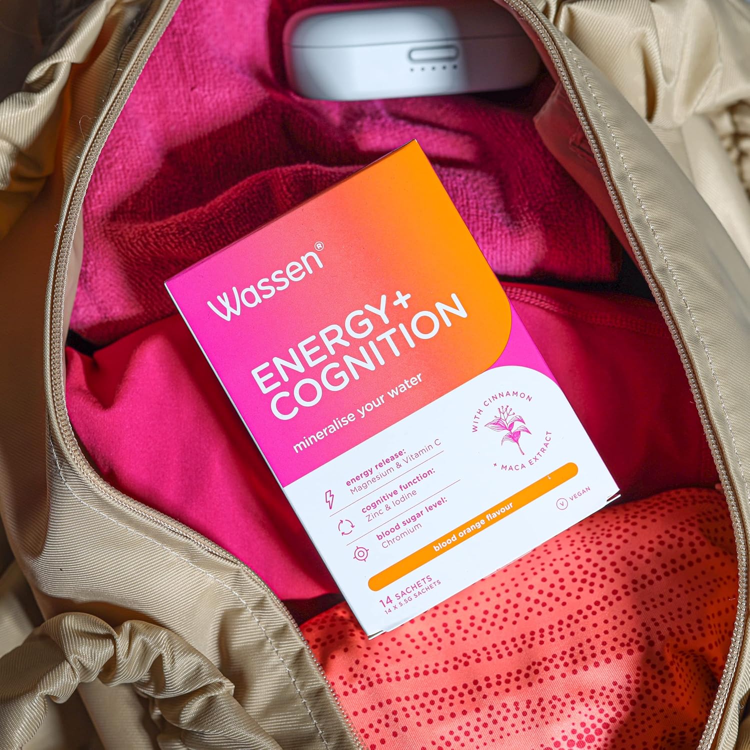 Wassen Energy & Cognition Energy Supplements - 14 Sachets | Vitamin C Sachets | Vitamin Powder for Water | Magnesium Sachets & Vitamin C Help Healthy Energy Release | Energy Powder | Magnesium Powder : Amazon.co.uk: Grocery