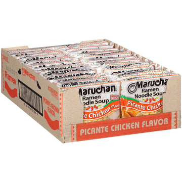 Maruchan Ramen Picante Chicken, Instant Ramen Noodles, Ready to Eat Meals, 3 Oz, 24 Count