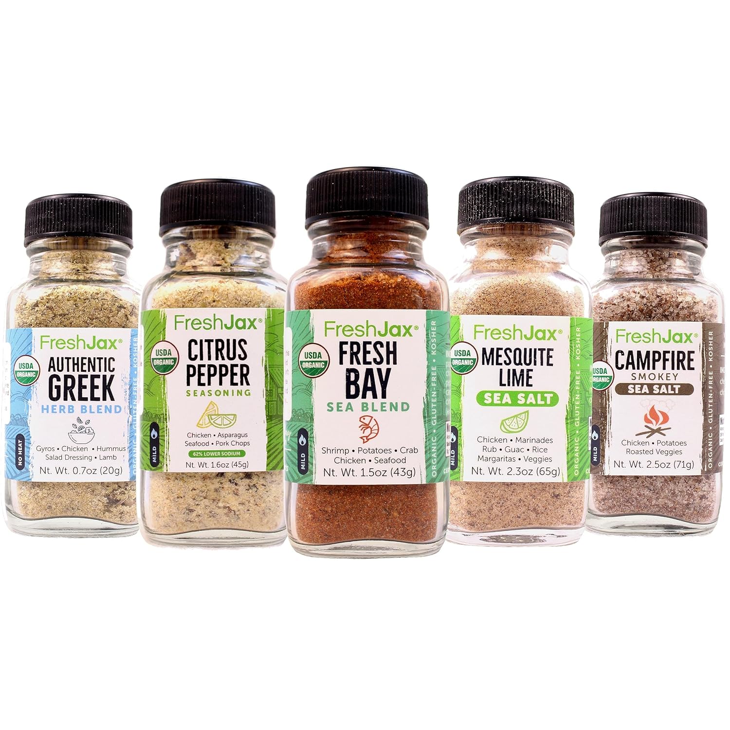 FreshJax Chicken Seasoning Gift Set | Pack of 5 Organic Spices and Seasonings | Grilling gifts for Dads, Father | Gourmet Seasoning Set Packed in a Giftable Box