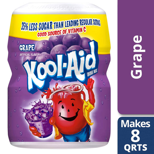 Kool-Aid Caffeine Free Grape Sweetened Powdered Drink Mix 12 Count 19 Oz Canisters