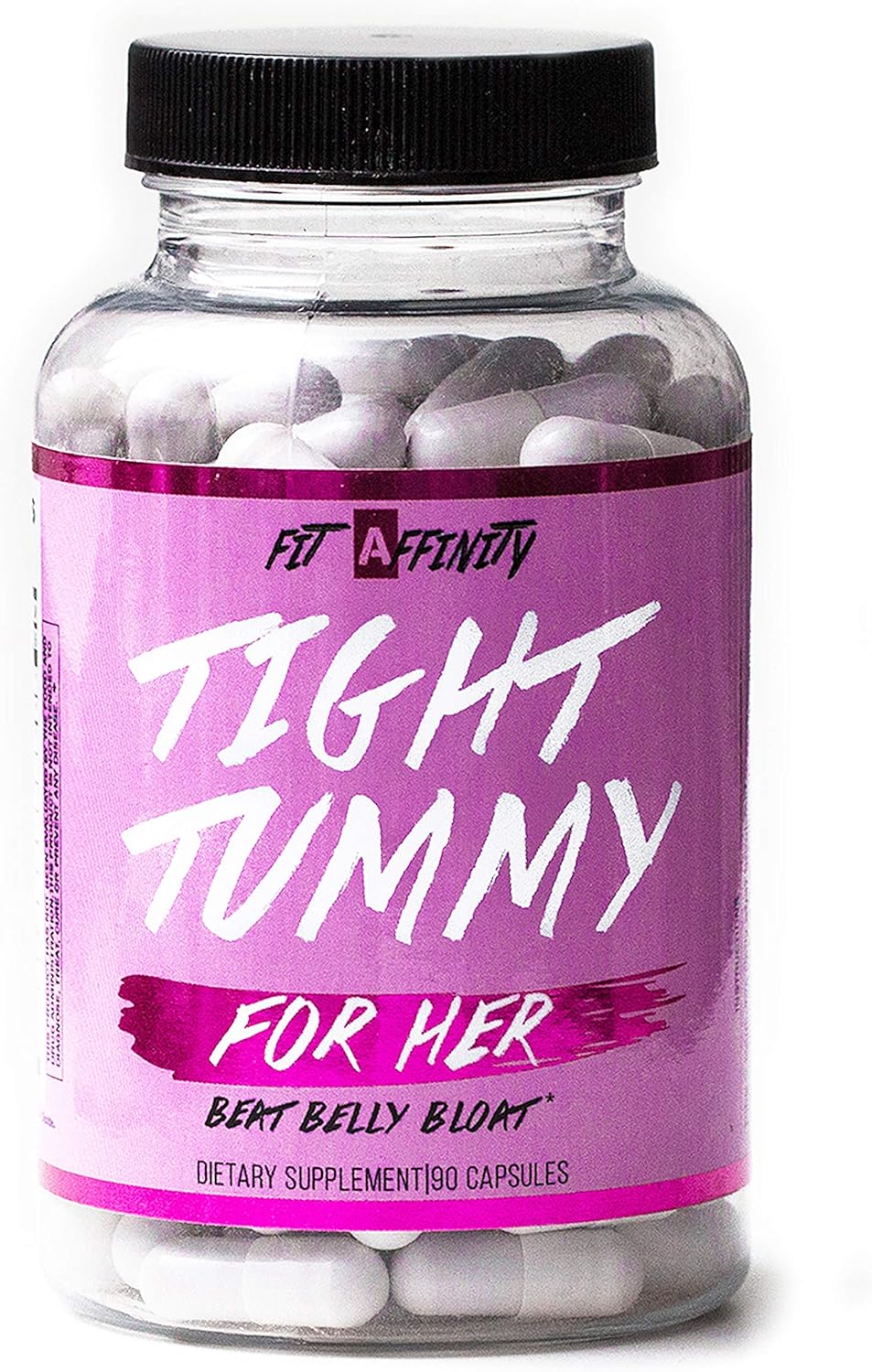 Fit Affinity Tight Tummy Bloating Relief For Women With Probiotics For Digestive Health Support - Dietary Supplement (90 Capsules)