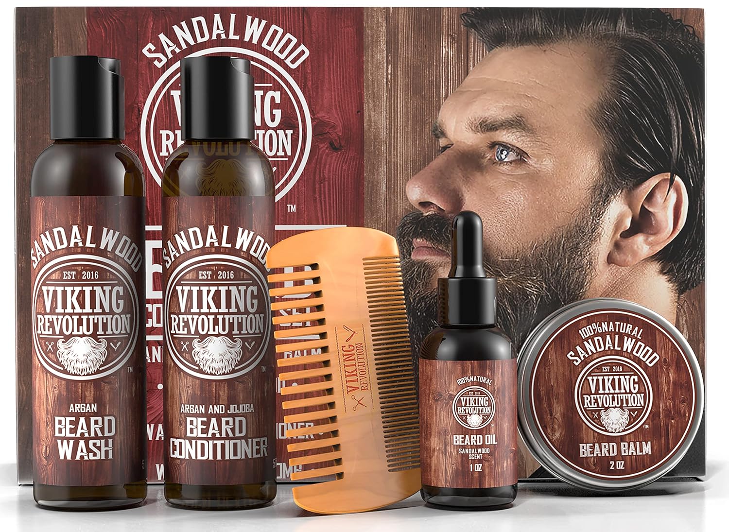 Ultimate Conditioner for Men's Beard Grooming - Softens, Smoothes and Soothes Beard Itch- Contains Wash, Conditioner, Oil, Balm and Comb- Sandalwood Scent : Beauty & Personal Care