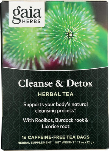 Gaia Herbs Cleanse & Detox Herbal Tea, 16 Tea Bags - Everyday Cleansing & Detoxification, Healthy Liver Function