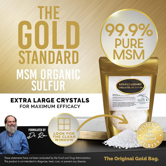 Gold Standard Organic Sulfur Crystals 1Lb - 99.9% Pure Msm Crystals -