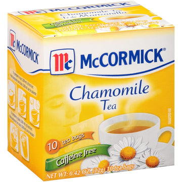 Mccormick 10 Count Caffeine Free Chamomile Tea Bags, 0.42 Oz (Pack Of 12)