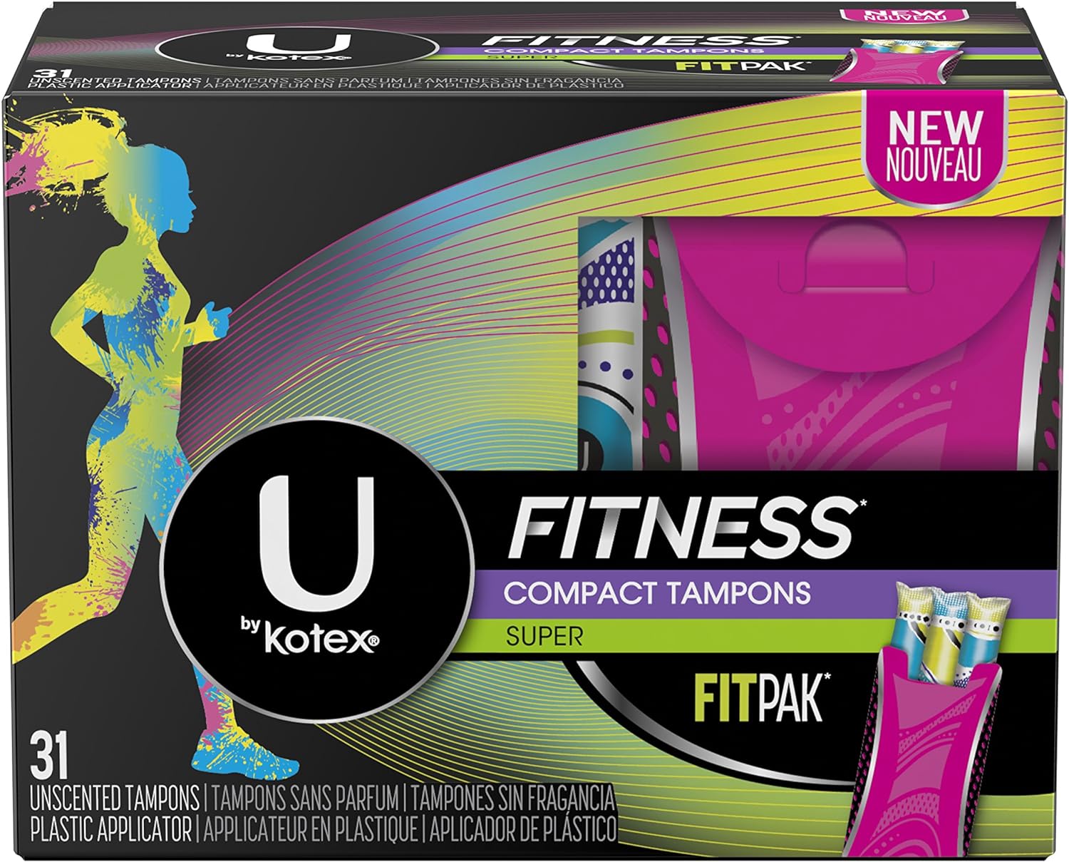 U by Kotex Fitness Tampons With fitpak, super Absorbency, Unscented