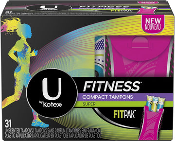 U by Kotex Fitness Tampons With fitpak, super Absorbency, Unscented