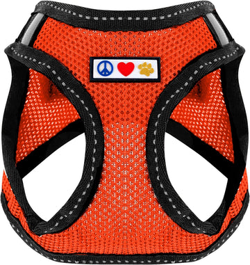 Pawtitas Pet Reflective Mesh Dog Harness, Step in or Vest Harness, Comfort Training Walking of Your Puppy/Dog XXS Extra Extra Small Orange Dog Harness