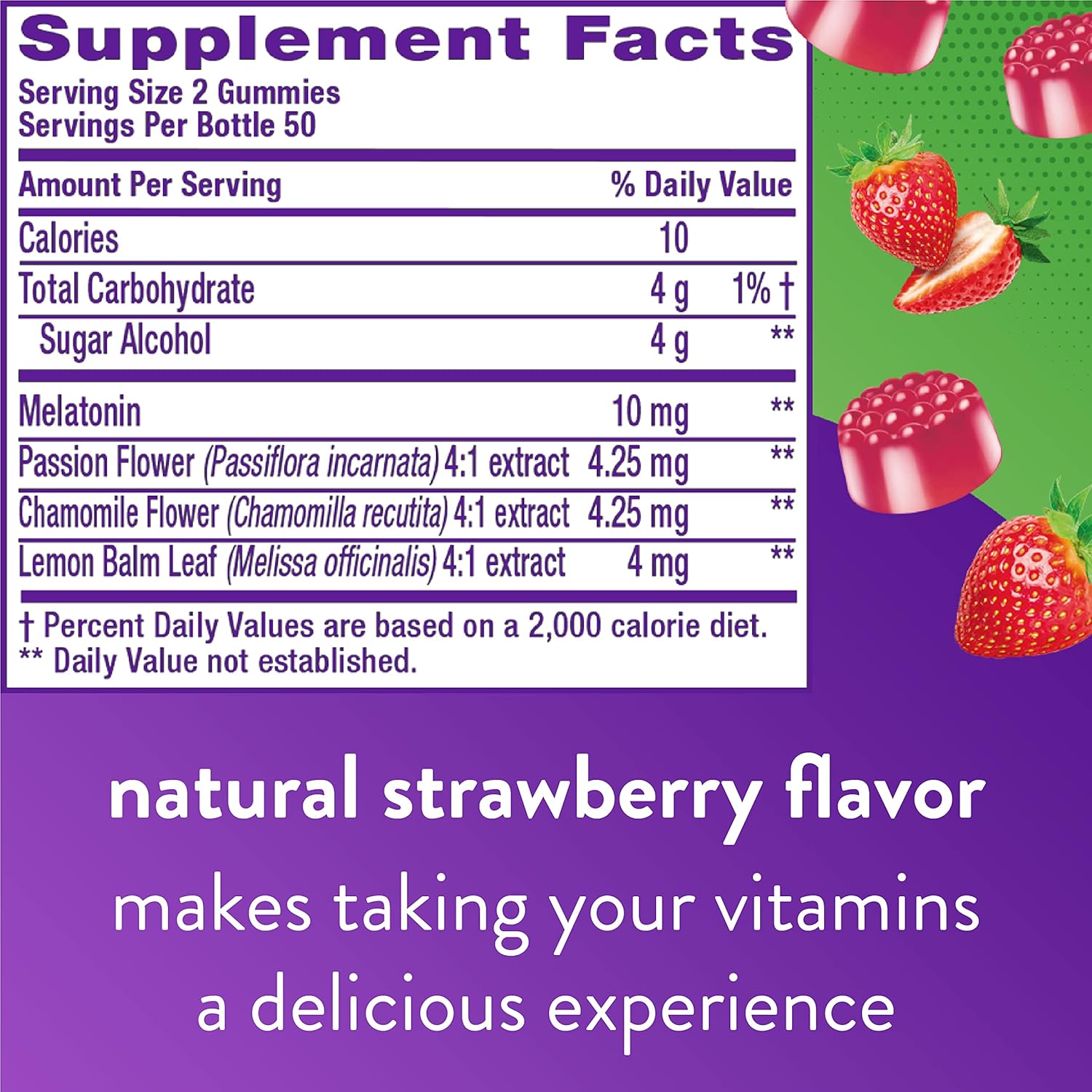 Vitafusion Max Strength Melatonin Gummy Supplements, Strawberry Flavored, 10 mg Melatonin Sleep Supplements, America’s Number 1 Gummy Vitamin Brand, 50 Day Supply, 100 Count : Health & Household