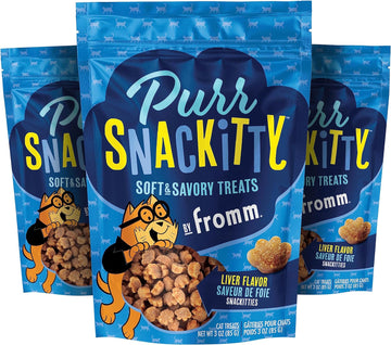 Fromm Purrsnackitty Liver Flavor Snackitties Treats - Premium Soft & Savory Cat Treats - Pack Of (3) 3 Oz Bags