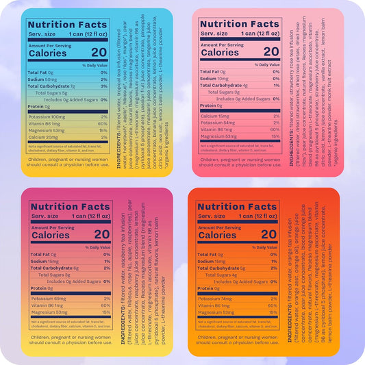 Recess Mood Magnesium & Adaptogen Drink, Relaxation Beverage, 12 Ounce (Peach Ginger, 12 Pack)