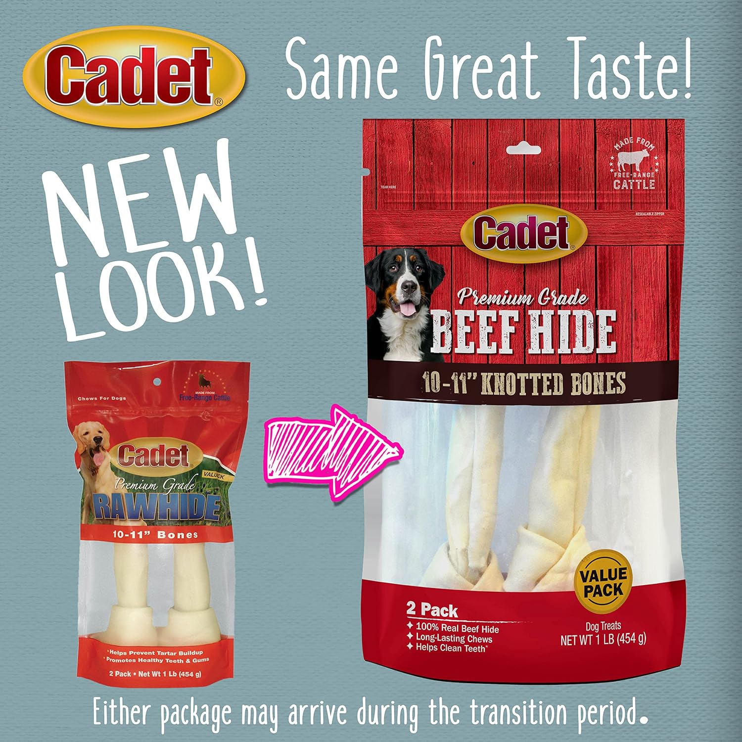 Cadet Premium Grade Beef Hide for Dogs, Rawhide Long Lasting Dog Chews, Chips, Curls & Rolls for Small/Medium/Large Dogs : Pet Rawhide Treat Bones : Pet Supplies