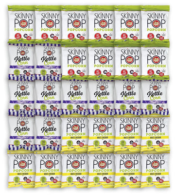 Niro Assortment | Bulk Popcorn, Skinny Pop Popcorn Individual Bags Variety Pack - Skinny Pop, 30 Packs of 3 Flavors