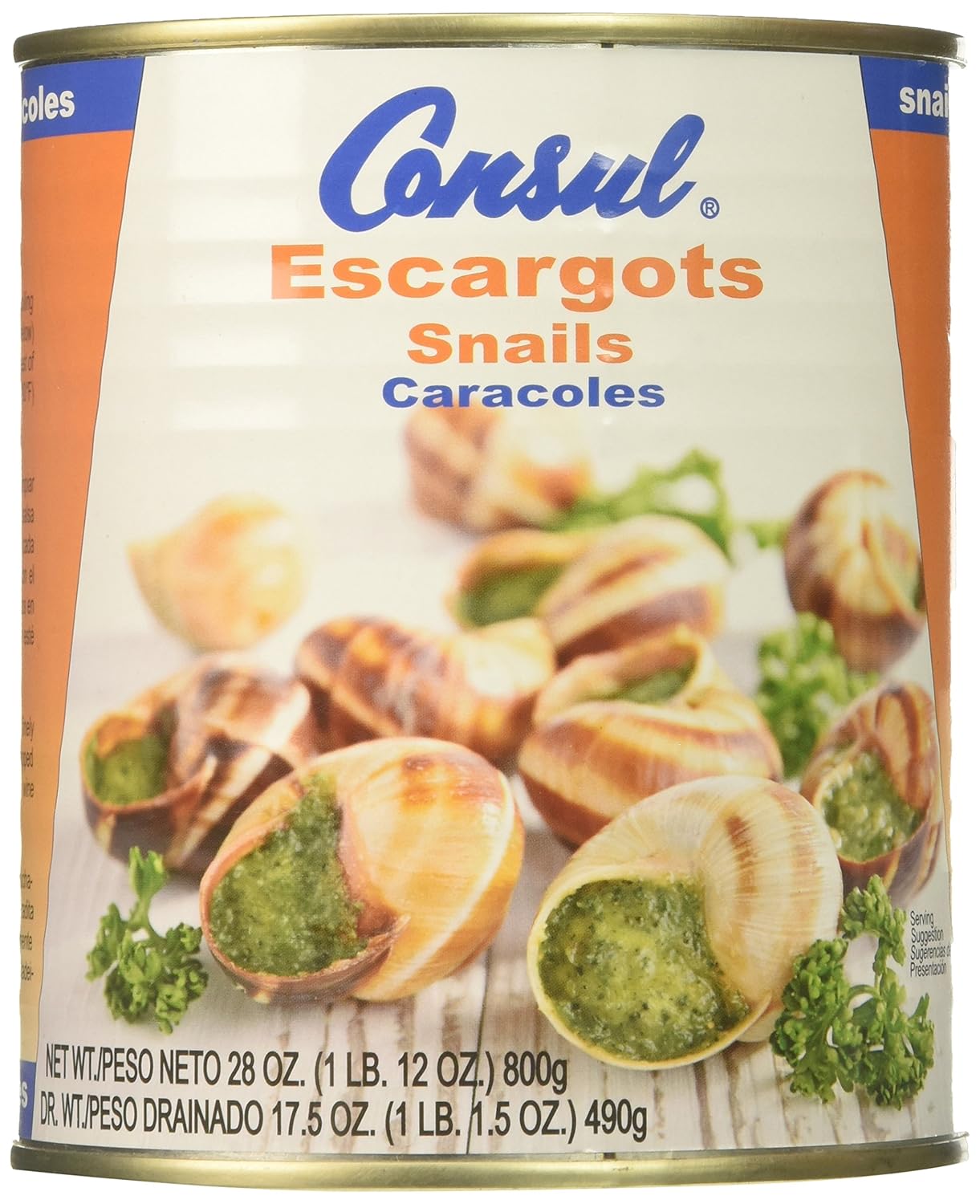 Roland Foods Consul Very Large Escargot Snails, 28 Ounce Can, Pack of 2
